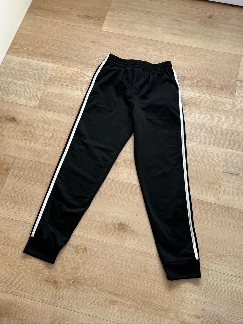 New without tags Adidas Kids Black Track Pants with White Stripes